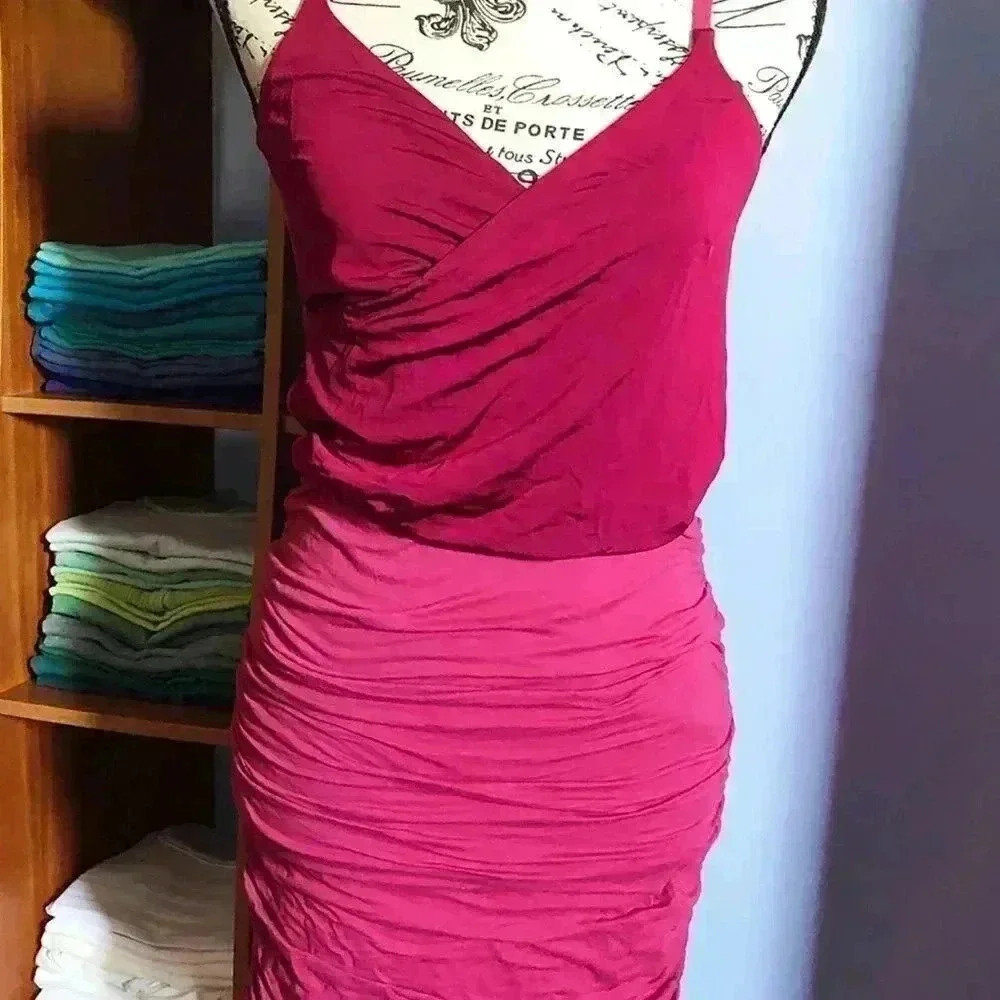 Velvet Ario Pink & Red Tank Dress P NEW - Picture 3 of 6